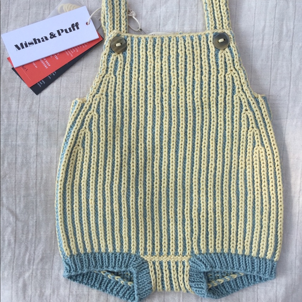 Misha and Puff knit romper playsuit NWT Blue